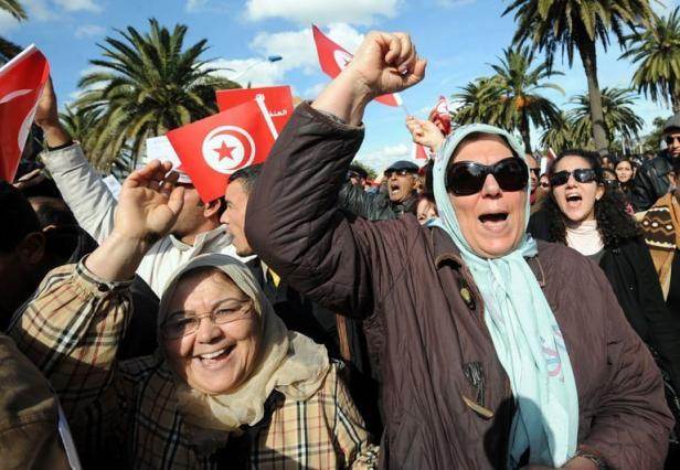 Manifestation à Tunis, en mars, pour la défense des libertés (Fethi Belaïd/AFP).