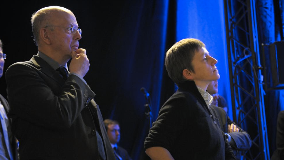 Patrick Buisson et Emmanuelle Mignon pendant la campagne de 2012 © Reuters