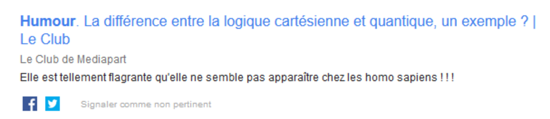 Quant Humour Humour. La différence entre la logique cartésienne et quantique, un ...