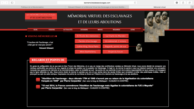 Édouard Glissant et le Mémorial Virtuel des Esclavages et de leurs Abolitions (Regards et Points de vues).