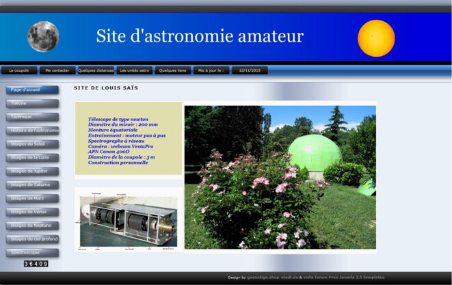 le site de Louis Saïs, capture d’écran du 25 novembre 2015. le site de Louis Saïs, capture d’écran du 25 novembre 2015.