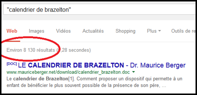 Recherche effectuée dans google en mai 2014 : "calendrier de brazelton" Recherche effectuée dans google en mai 2014 : "calendrier de brazelton"