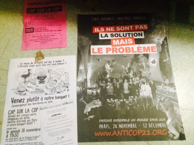Exemples d'affiches saisies par la police au Massicot, le 26 novembre.
