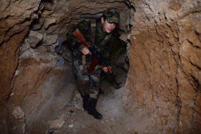 Dans les tunnels creusés par les mercenaires avant 2011 pour transferer les armes Dans les tunnels creusés par les mercenaires avant 2011 pour transferer les armes