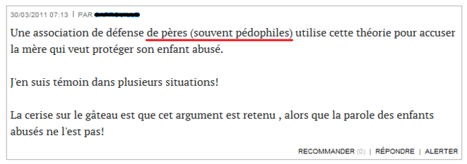 Commentaire : Pères souvent pédophiles Commentaire : Pères souvent pédophiles