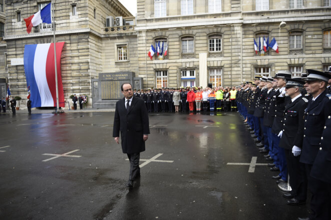 François Hollande lors des vœux aux forces de police jeudi © Reuters François Hollande lors des vœux aux forces de police jeudi © Reuters