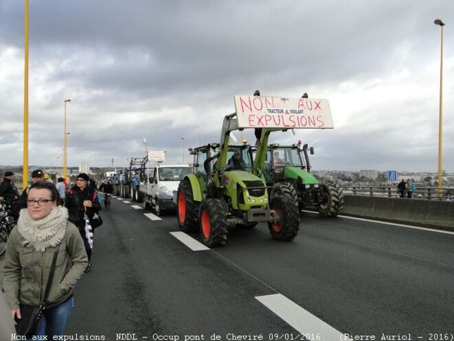 NDDL : Lors de l'occupation du pont de Cheviré le 9 janvier 2016 © P.A. NDDL : Lors de l'occupation du pont de Cheviré le 9 janvier 2016 © P.A.