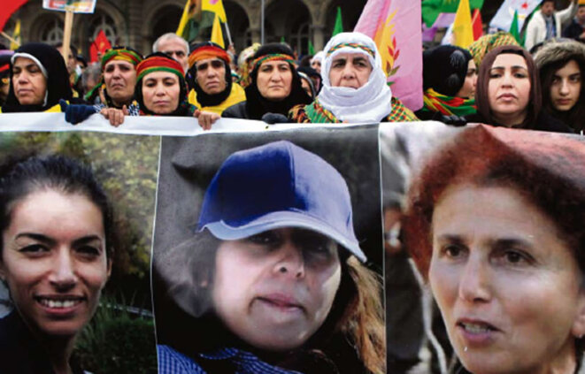 Manifestation de femmes kurdes pour commémorer le triple assassinat à Paris © Bretagne-info.org