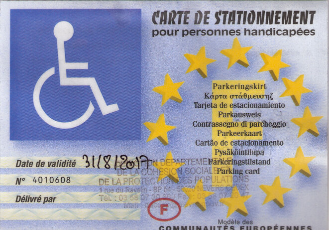 Ma propre carte "handicapé" Ma propre carte "handicapé"