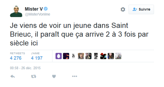 Le tweet assassin de Mister V Le tweet assassin de Mister V