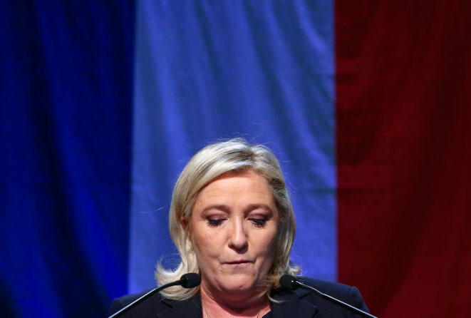 Marine Le Pen lors de son discours à Hénin-Beaumont, le 13 décembre 2015. © Reuters Marine Le Pen lors de son discours à Hénin-Beaumont, le 13 décembre 2015. © Reuters
