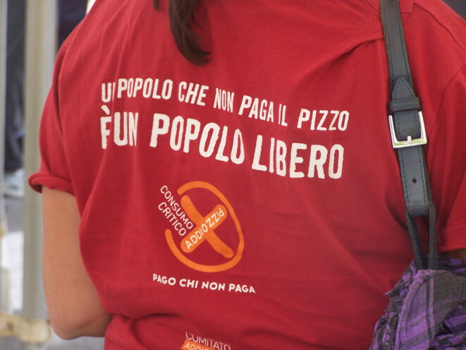 Slogan d'Addio Pizza © Maadifalco