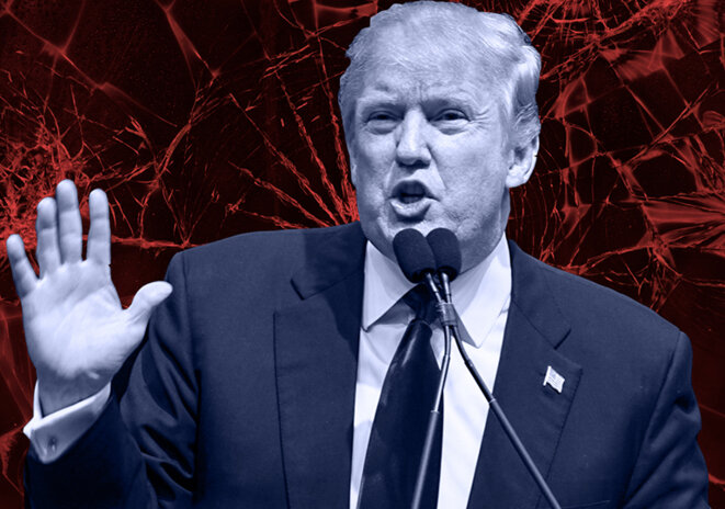 Donald Trump fait voler en éclats la doxa du parti républicain. Photo et montage : © Thomas Cantaloube Donald Trump fait voler en éclats la doxa du parti républicain. Photo et montage : © Thomas Cantaloube