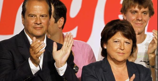 Then and now: former party boss Martine Aubry with current first secretary Jean-Christophe Cambadélis, seen here at La Rochelle in 2012. © Reuters Then and now: former party boss Martine Aubry with current first secretary Jean-Christophe Cambadélis, seen here at La Rochelle in 2012. © Reuters