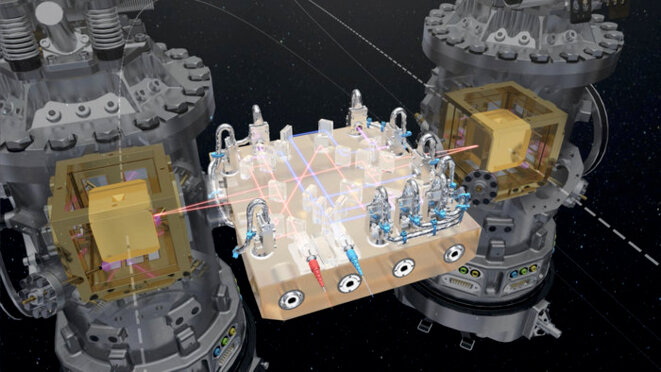 Les deux cubes de la mission Lisa Pathfinder © ESA Les deux cubes de la mission Lisa Pathfinder © ESA