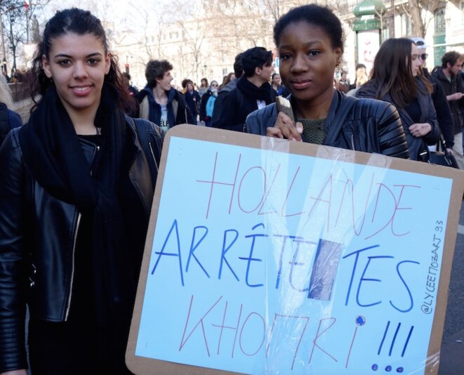 Hawa et Khouloud, à la manifestation parisienne du 17 mars 2016 © Rachida El Azzouzi Hawa et Khouloud, à la manifestation parisienne du 17 mars 2016 © Rachida El Azzouzi