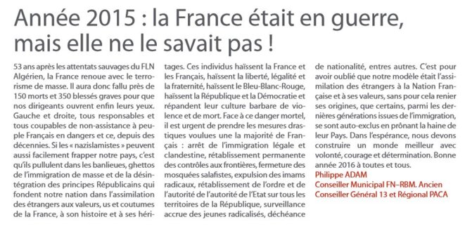 Qui est responsable des publications de l'élu FN dans le journal municipal Salonais?