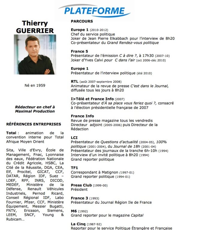 CV de Thierry Guerrier