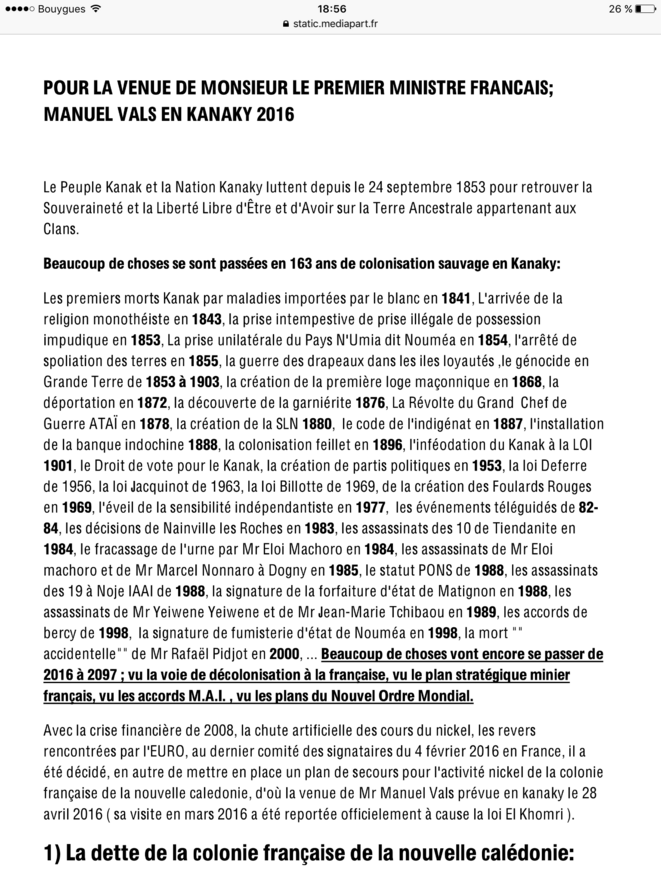 Planning de la visite officielle du Premier ministre en Kanaky du 28/04 au 1er Mai.