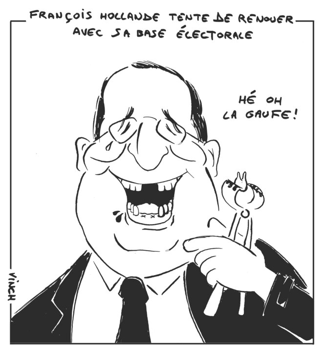 François Hollande tente de renouer avec sa base électorale © vinch François Hollande tente de renouer avec sa base électorale © vinch