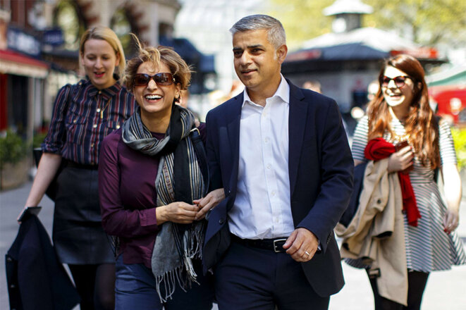 Mr & Mrs Sadiq Khan in London.