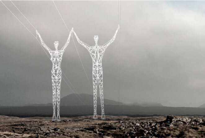 Projet de pylônes pour l'Islande © Shoi-Chine Projet de pylônes pour l'Islande © Shoi-Chine