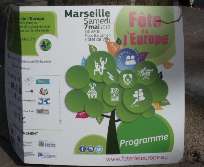 L'affiche de la Fête de l'Europe 2016 à Marseille © Photo : Philippe LEGER L'affiche de la Fête de l'Europe 2016 à Marseille © Photo : Philippe LEGER