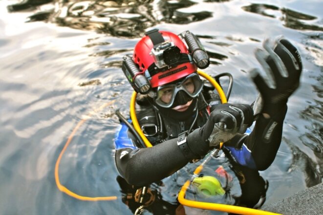 Recherche archéologique dans le fleuve Aucilla en Floride © Brendan Fenerty Recherche archéologique dans le fleuve Aucilla en Floride © Brendan Fenerty