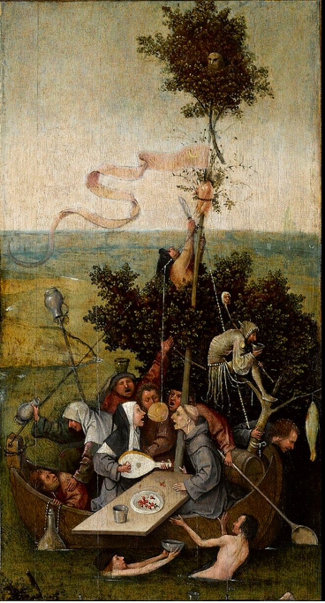 La Nef des fous (petit tableau visible au Louvre) La Nef des fous (petit tableau visible au Louvre)