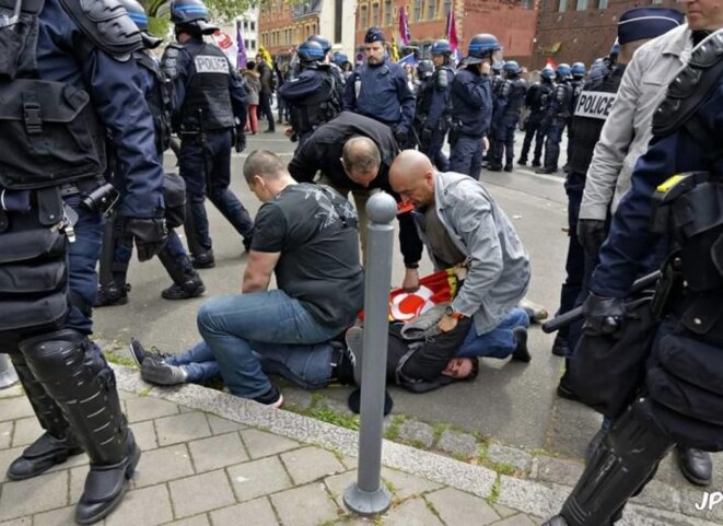 Arrestation d'Antoine à Lille le 17 mai © JPH
