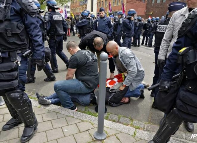 Arrestation d'Antoine à Lille le 17 mai © JPH Arrestation d'Antoine à Lille le 17 mai © JPH