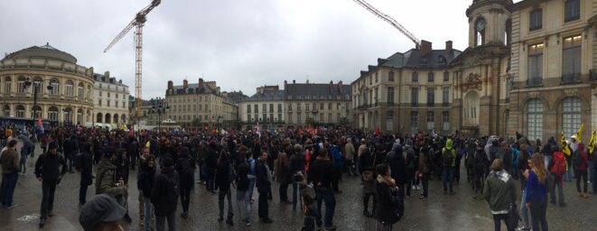 La manifestation du 12 mai devant la mairie de Rennes n'avait donné lieu à aucun incident. © kl