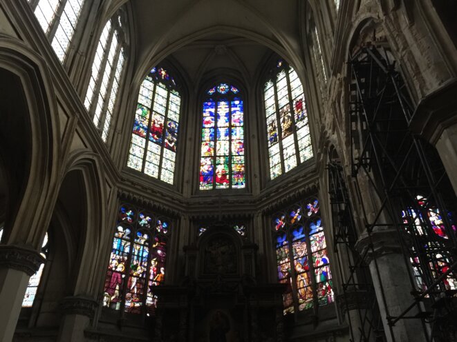 Vitraux de l'Eglise Saint-Nicaise de Rouen, occupée par Nuit debout © Pascal Maillard Vitraux de l'Eglise Saint-Nicaise de Rouen, occupée par Nuit debout © Pascal Maillard