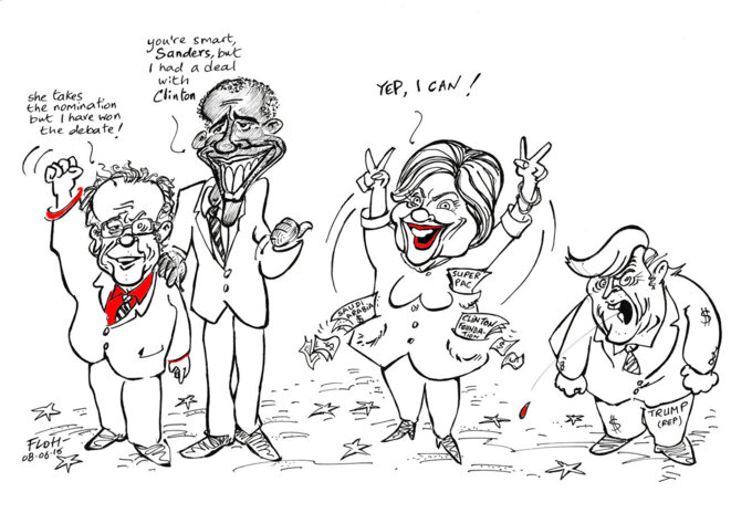 H. Clinton double Sanders et devient la 1ère femme nominée pour la Maison-Blanche