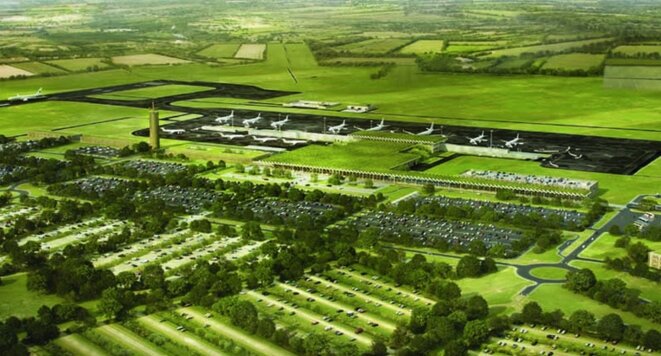 Vue d'ensemble du projet d'aéroport de Notre-Dame-des-Landes. Vue d'ensemble du projet d'aéroport de Notre-Dame-des-Landes.
