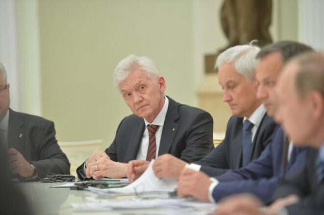 Guennadi Timtchenko, le grand organisateur de la rencontre, le 25 mai dernier, entre Poutine et des patrons du CAC40 © CCIFR Guennadi Timtchenko, le grand organisateur de la rencontre, le 25 mai dernier, entre Poutine et des patrons du CAC40 © CCIFR