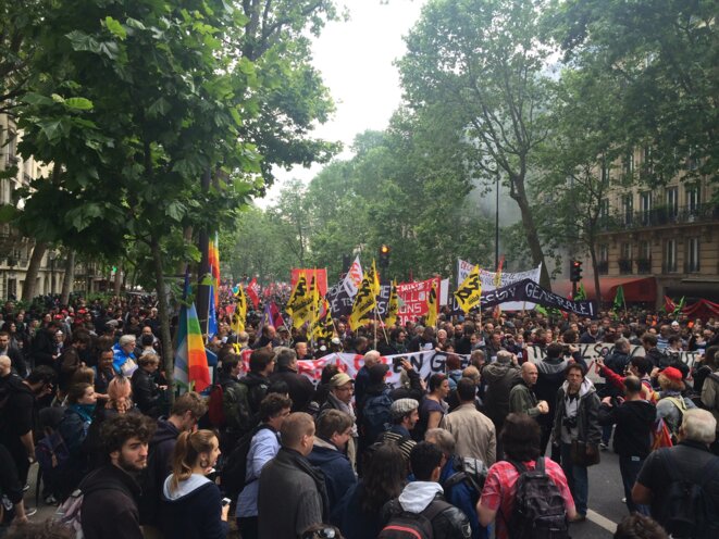 En tête du cortège autonome, mardi 14 juin © CG