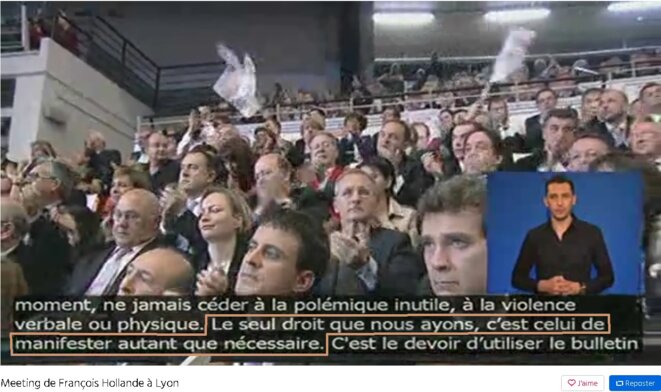M Hollande et le droit de manifester