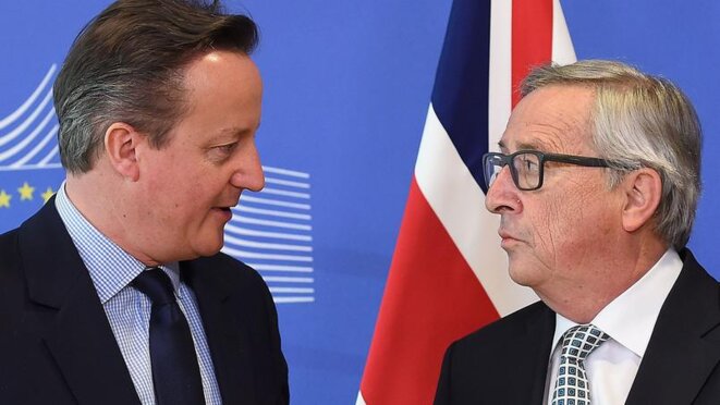 David Cameron et Jean-Claude Juncker, le président de la commission européenne. © Reuters David Cameron et Jean-Claude Juncker, le président de la commission européenne. © Reuters
