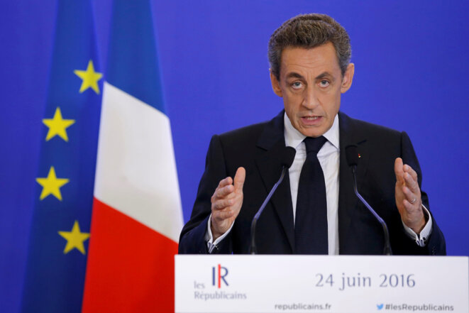 Prise de parole de Nicolas Sarkozy le 24 juin 2016 © Stéphane Mahe - Reuters Prise de parole de Nicolas Sarkozy le 24 juin 2016 © Stéphane Mahe - Reuters