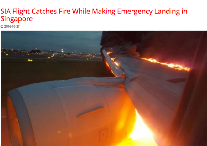 SIA Flight Catches Fire While Making Emergency Landing in Singapore