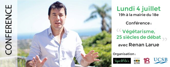 Conférence "Végétarisme, 25 siècles de débats" lundi 4 juillet, mairie du 18e Paris