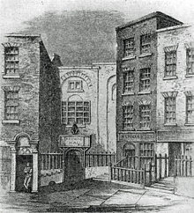 The New Music Hall in Fishamble Street, Dublin, where Messiah was first performed The New Music Hall in Fishamble Street, Dublin, where Messiah was first performed