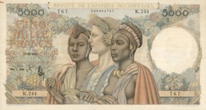 A Franc Zone banknote.