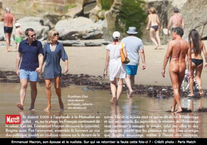 El reportaje de Paris-Match sobre Macron en la playa. El reportaje de Paris-Match sobre Macron en la playa.