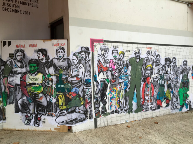 Fresque de Damien Roudeau - Montreuil 19 août 2016 © Gilles Walusinski Fresque de Damien Roudeau - Montreuil 19 août 2016 © Gilles Walusinski