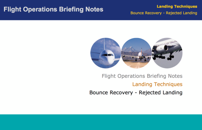EMIRATES CRASH : « Flight Operations Briefing Notes :  Bounce Recovery »