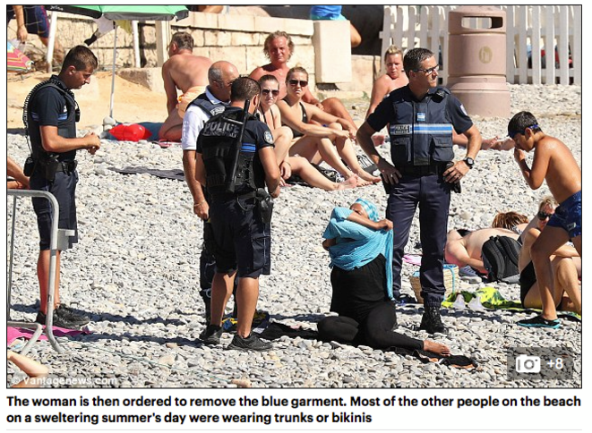 L'une des images publiées dans le Daily Mail, à Nice le 23 août. L'une des images publiées dans le Daily Mail, à Nice le 23 août.