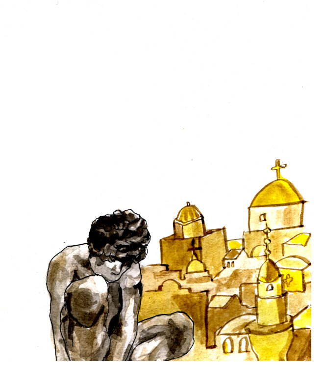 Dessin inédit de Maud Roditi. Dessin inédit de Maud Roditi.