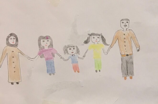 Dessin d'enfant au camp de Chios. © François Cantier Dessin d'enfant au camp de Chios. © François Cantier